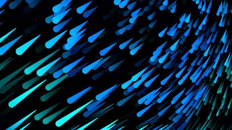 digital Art, Black Background, Minimalism, Water Drops, Blue HD Wallpaper Desktop Background
