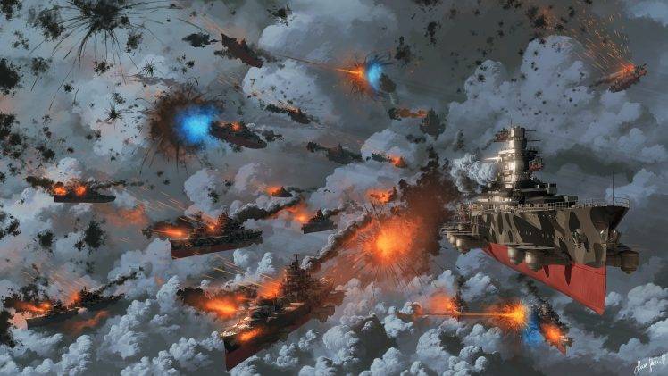 artwork, Digital Art, Steampunk, Naval Battles, Sky, War HD Wallpaper Desktop Background