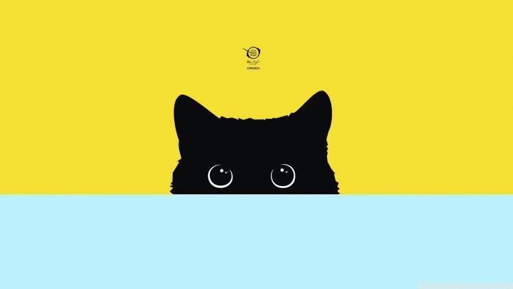minimalism, Digital Art, Simple, Cat, Kitty HD Wallpaper Desktop Background
