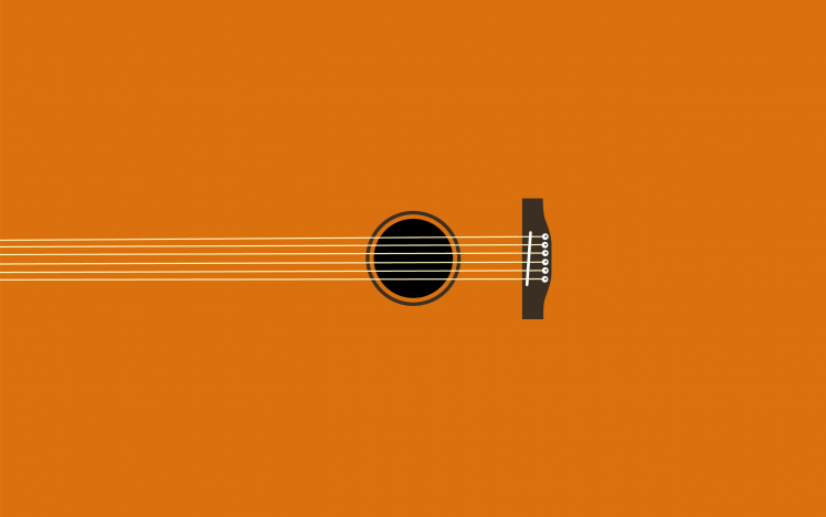minimalism, Digital Art, Simple, Guitar HD Wallpaper Desktop Background
