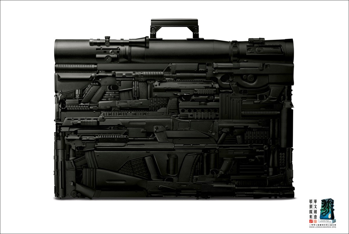 digital Art, Suitcases, Weapon Wallpaper