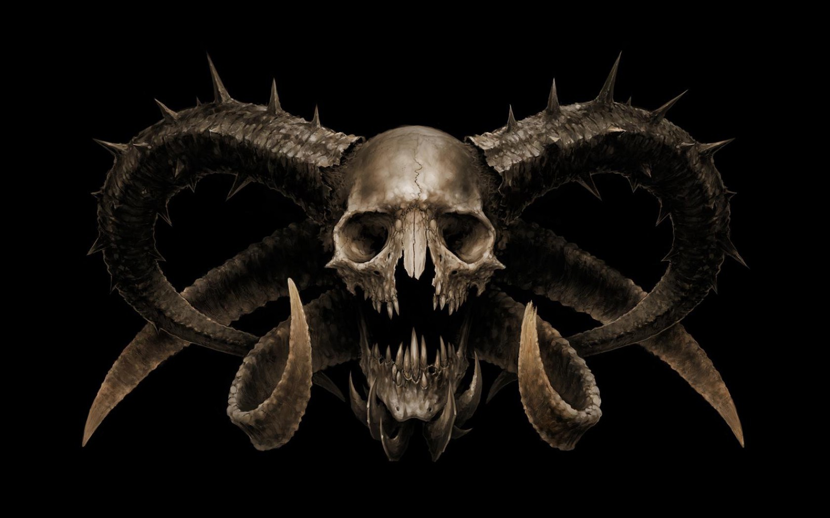 Demonic Horned Skeleton Aesthetic
