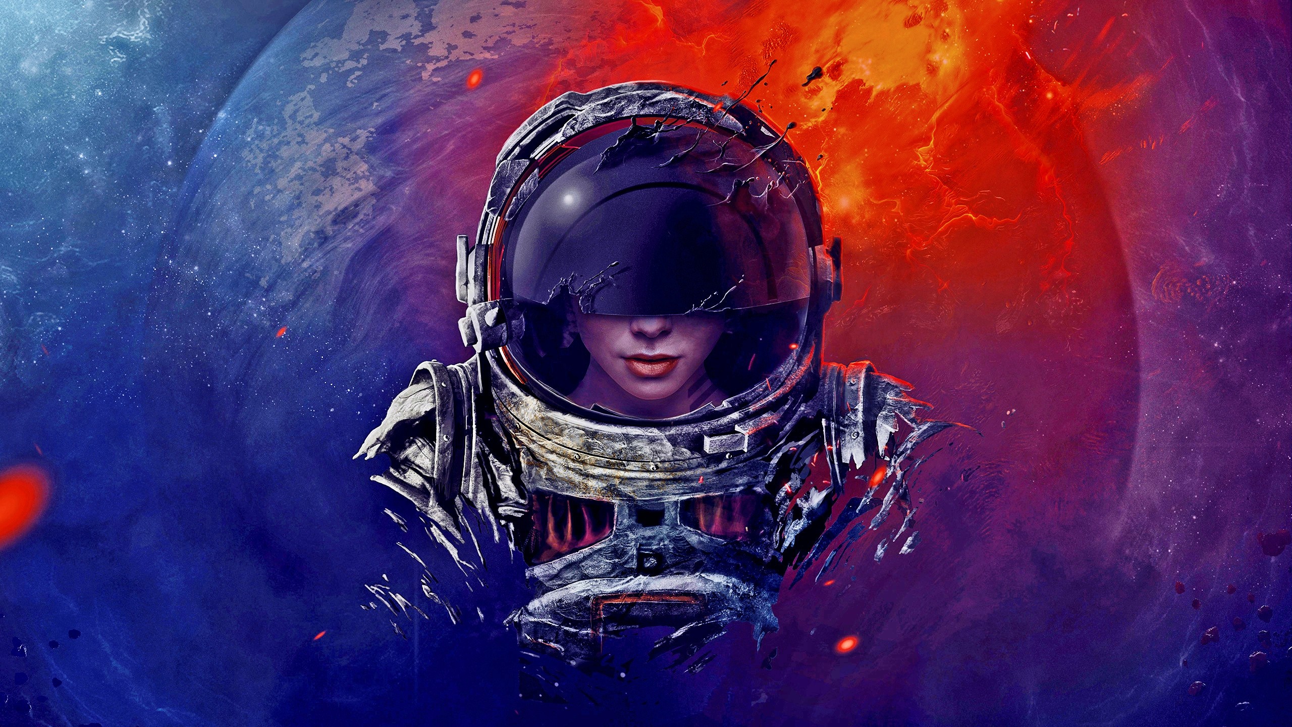 science Fiction, Astronauts, Digital Art Wallpaper