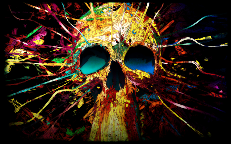 digital Art, Colorful, Skull HD Wallpaper Desktop Background