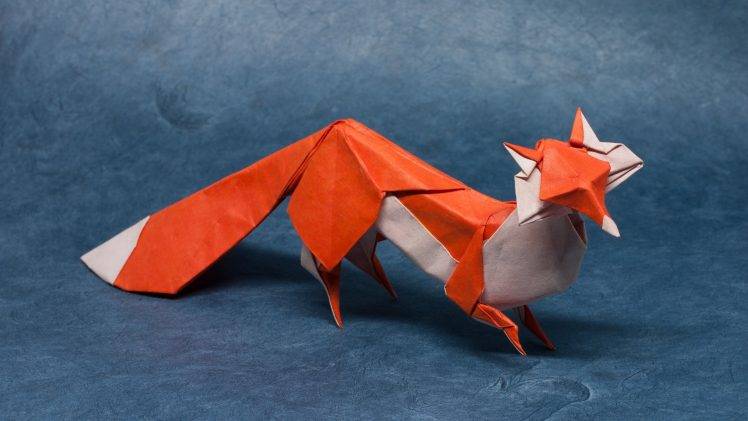 artwork, Nature, Animals, Fox, Origami, Paper, Simple Background, The Little Prince HD Wallpaper Desktop Background