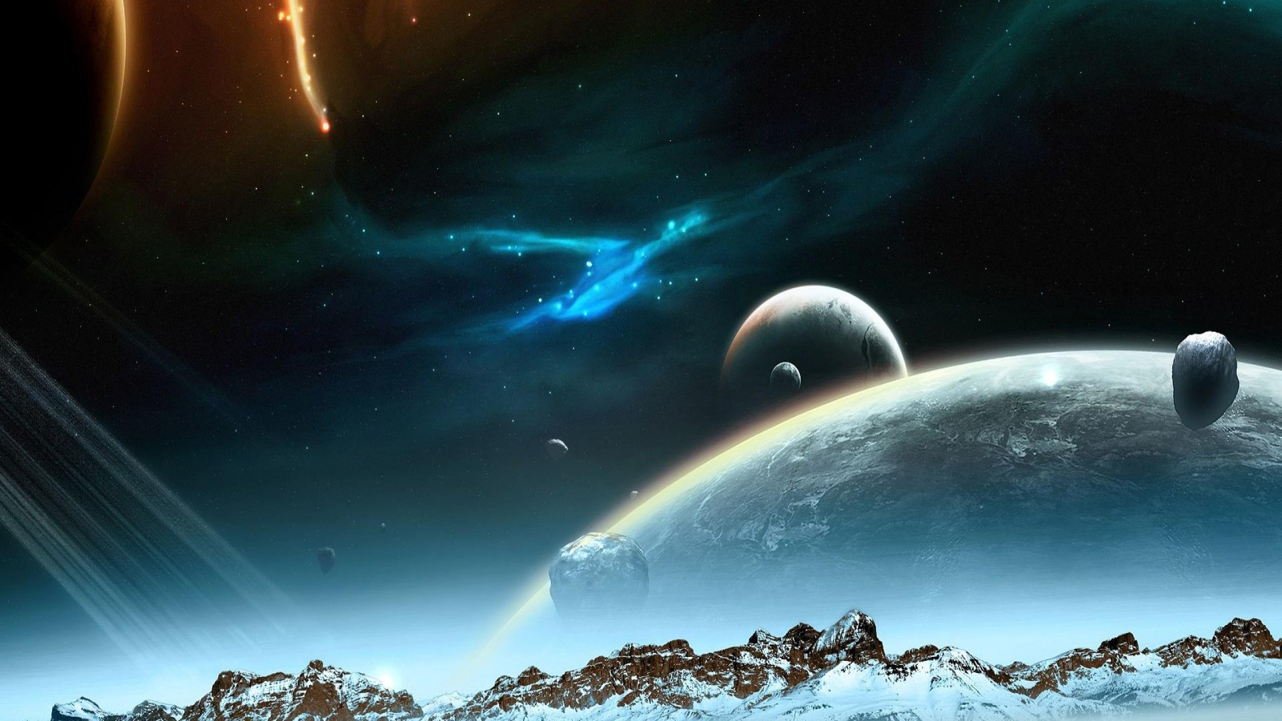 Taenaron, Digital Art, 3D, Space, Planet, Stars Wallpaper