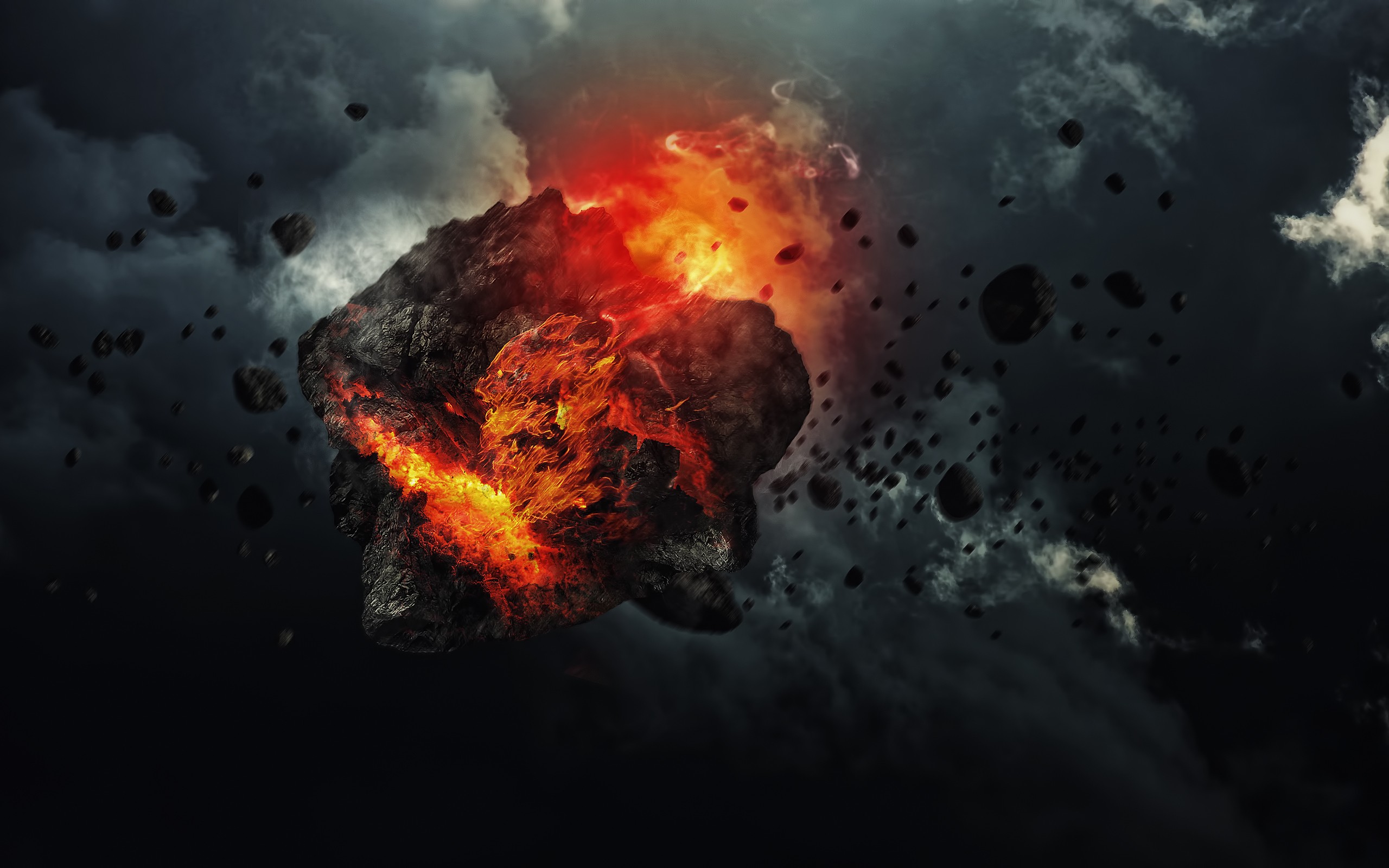 asteroid, Digital Art Wallpaper