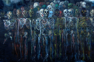 ribs, Creepy, Digital Art, Skeleton, Bones, Skull, Painting, Artwork