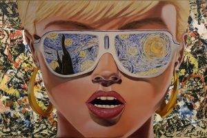 Vincent Van Gogh, Blonde, Sunglasses, 1980s, Digital Art, The Starry Night