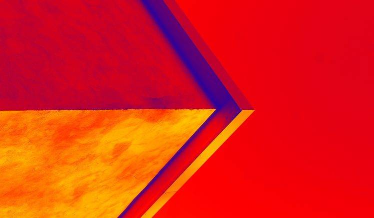 nicholasfomin, Red, Corner, Orange, Architecture, Digital Art, Simple, Arrows, Instagram HD Wallpaper Desktop Background