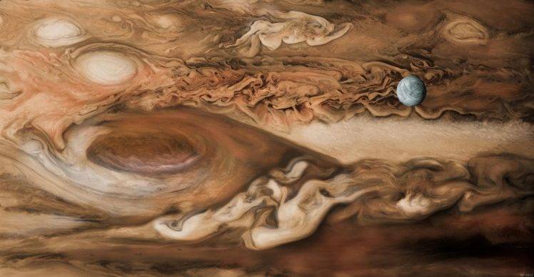 digital Art, Space, Universe, Planet, Brown, Jupiter, Moon, Europa HD Wallpaper Desktop Background