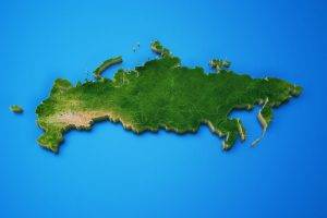 map, Russia, Blue Background, Digital Art, 3D, Island