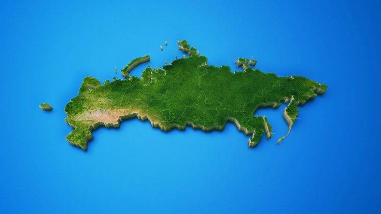 map, Russia, Blue Background, Digital Art, 3D, Island HD Wallpaper Desktop Background