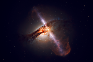 supermassive Black Hole, Digital Art, NASA, Stars, Space, Science, Universe