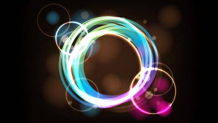 abstract, Shapes, Circle, Brown Background, Colorful HD Wallpaper Desktop Background