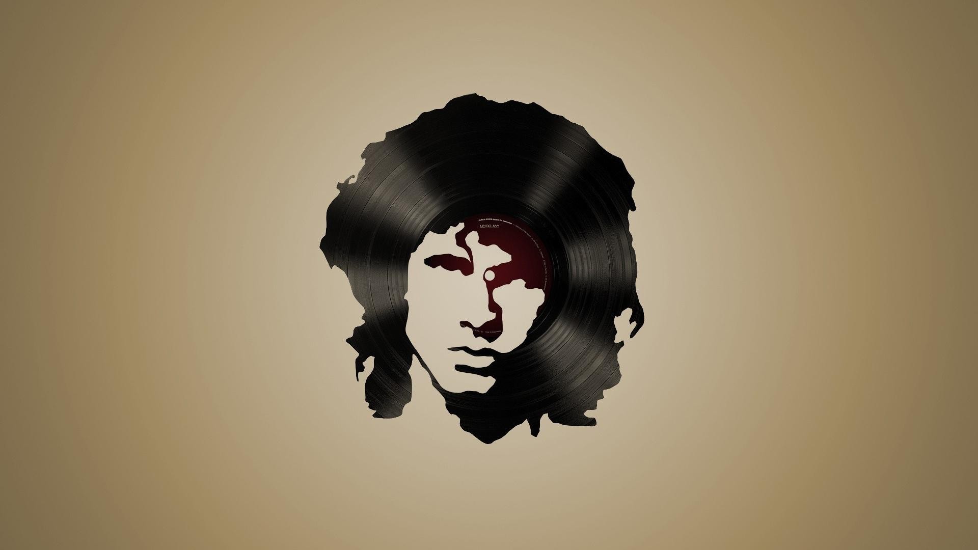 men, Face, Jim Morrison, Singer, Musicians, Digital Art, Simple Background, Minimalism, Vinyl, The Doors, Legends Wallpaper