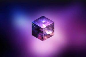 abstract, CGI, Purple, Cube, Space