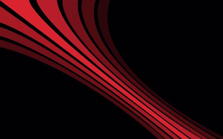 black Background, Digital Art, Simple, Red, Lines, Minimalism HD Wallpaper Desktop Background