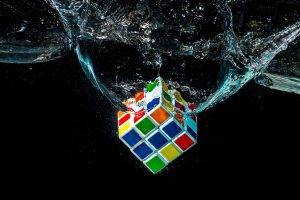 water, Digital Art, Rubiks Cube