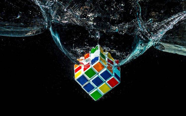 water, Digital Art, Rubiks Cube HD Wallpaper Desktop Background