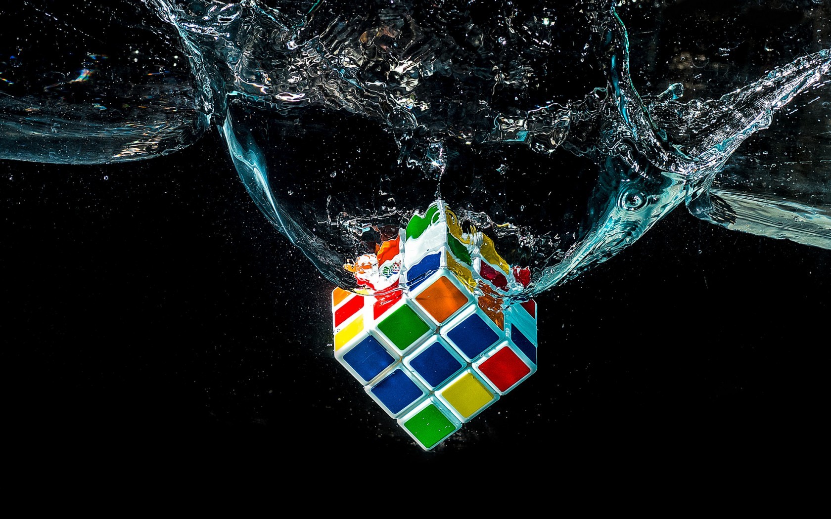 water, Digital Art, Rubiks Cube Wallpaper