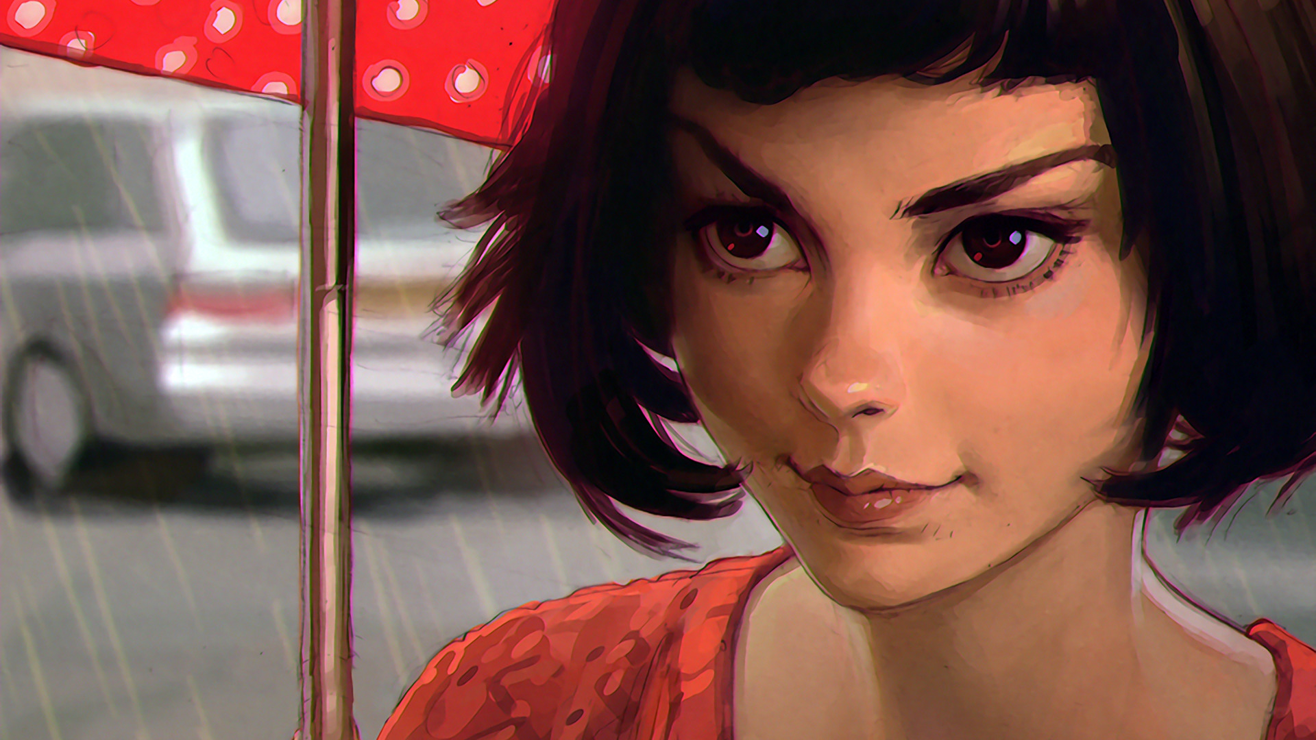 women Ilya Kuvshinov Brunette Short Hair Face Digital 