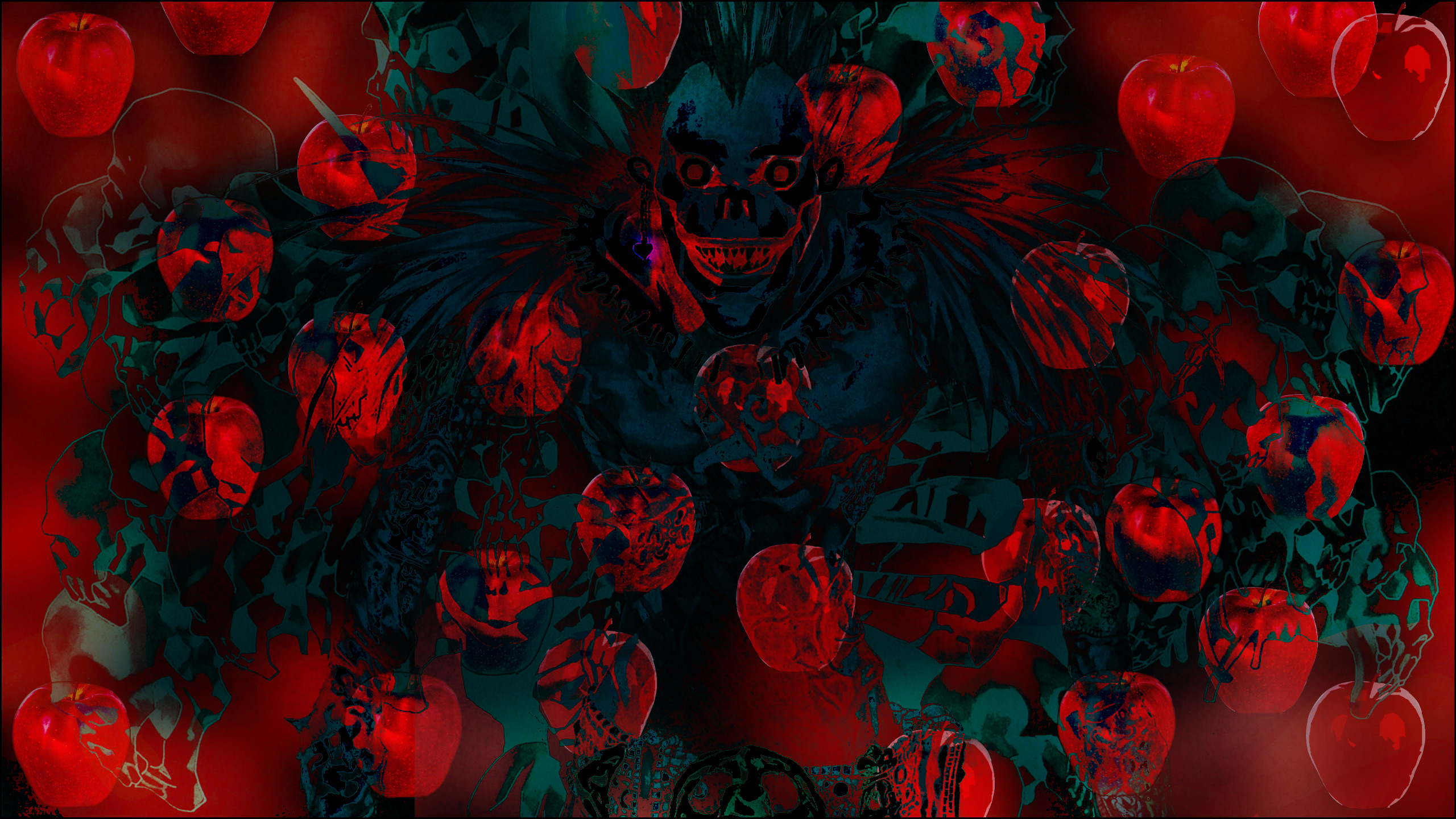 abstract, Trippy, Bright, Anime, LSD, Ryuk, Death Note, Apples Wallpaper