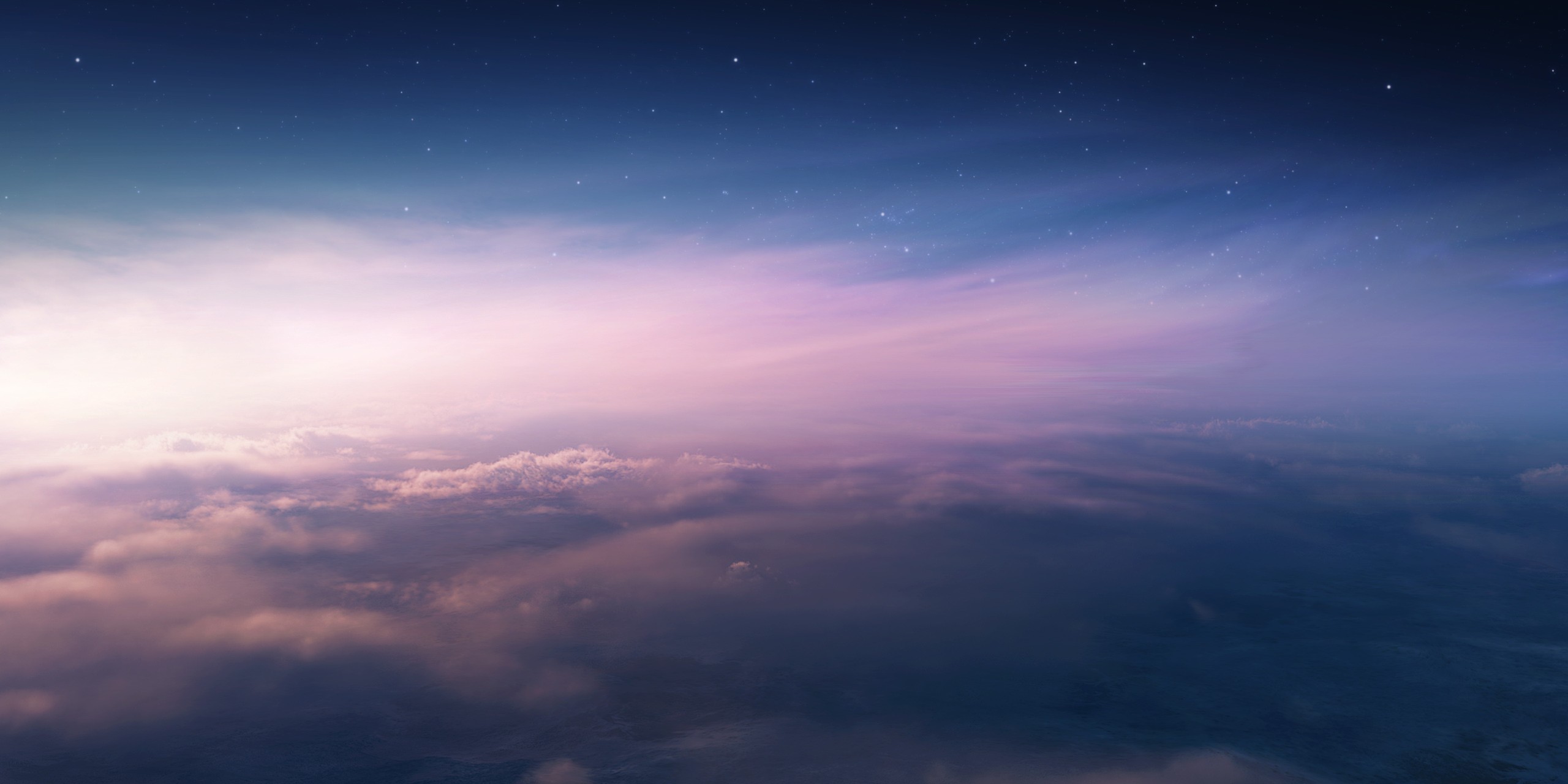 digital Art, 3D, Clouds, Stars Wallpaper