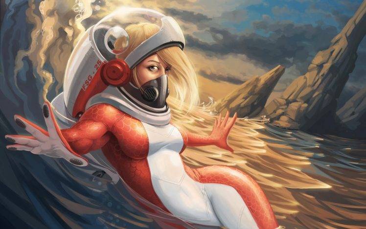 digital Art, Blonde, Science Fiction HD Wallpaper Desktop Background