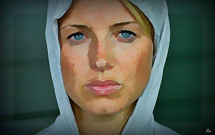 digital Art, Model, Face, Women, Blonde HD Wallpaper Desktop Background