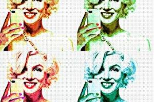 digital Art, Marilyn Monroe, Popart, Artwork, Model, ICO, Icon, Women, Selfies, Photography