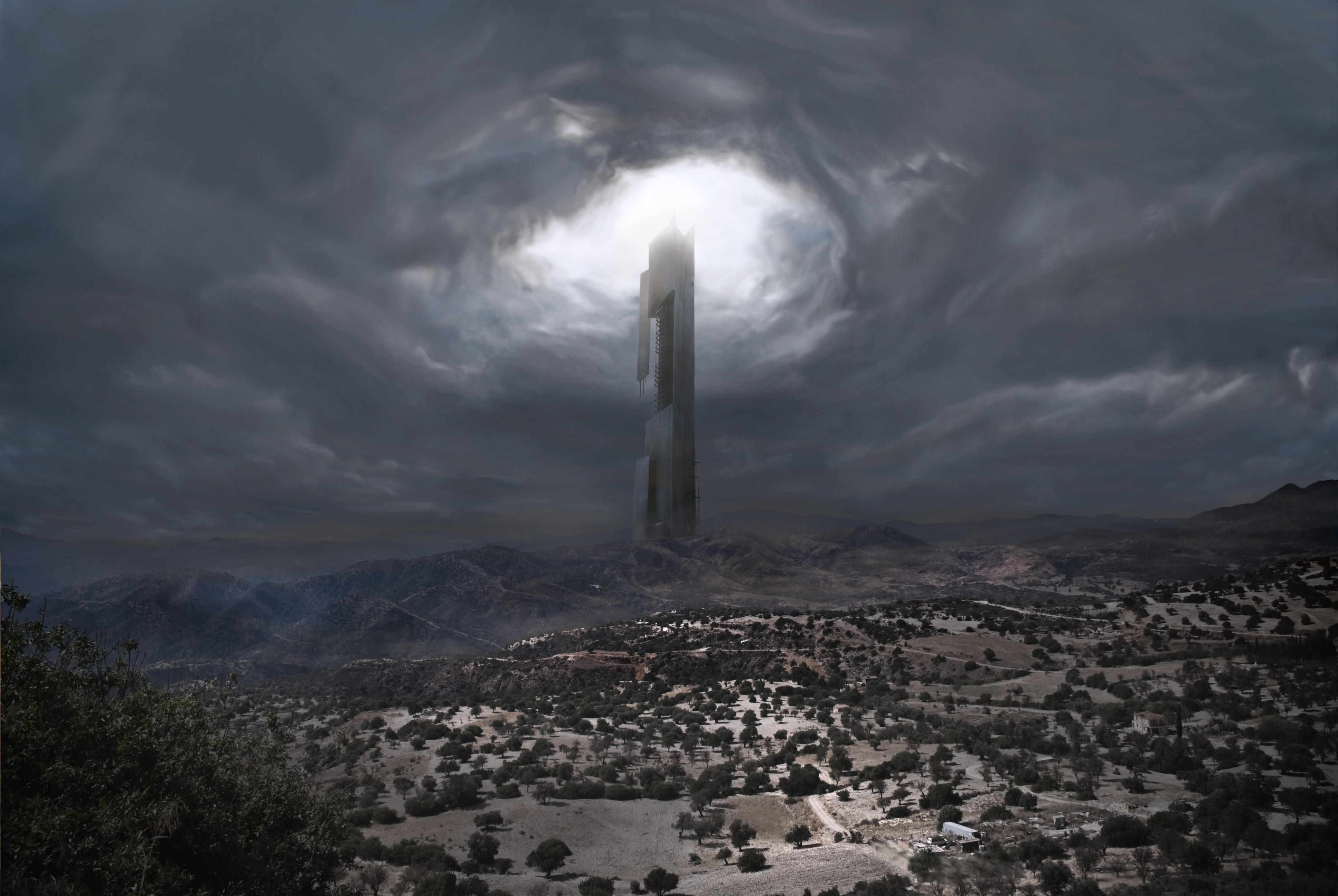Half Life 2, Citadel, Sky, Mountain Wallpaper