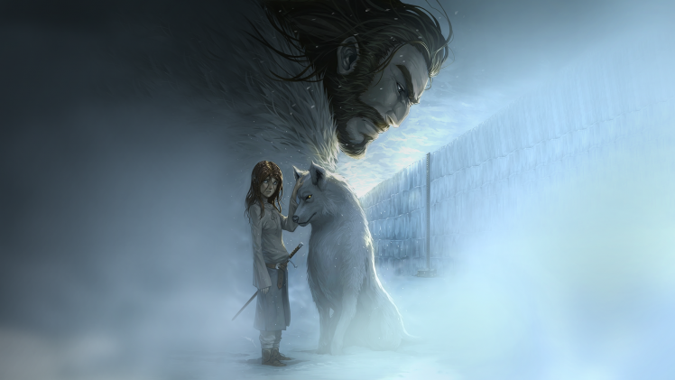 wolf, Game Of Thrones, Direwolves, Arya Stark, Artwork HD Wallpaper Desktop Background