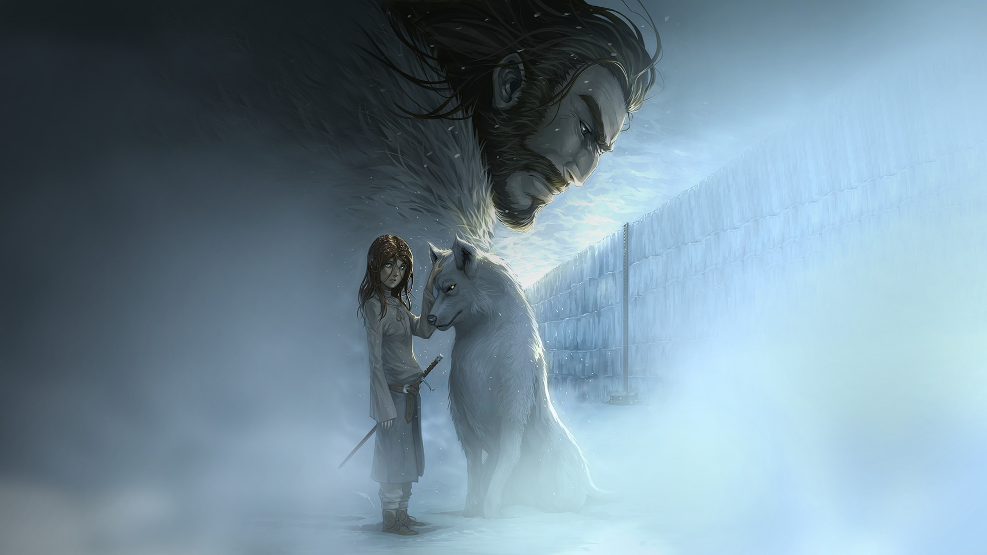 wolf, Game Of Thrones, Direwolves, Arya Stark, Artwork Wallpaper
