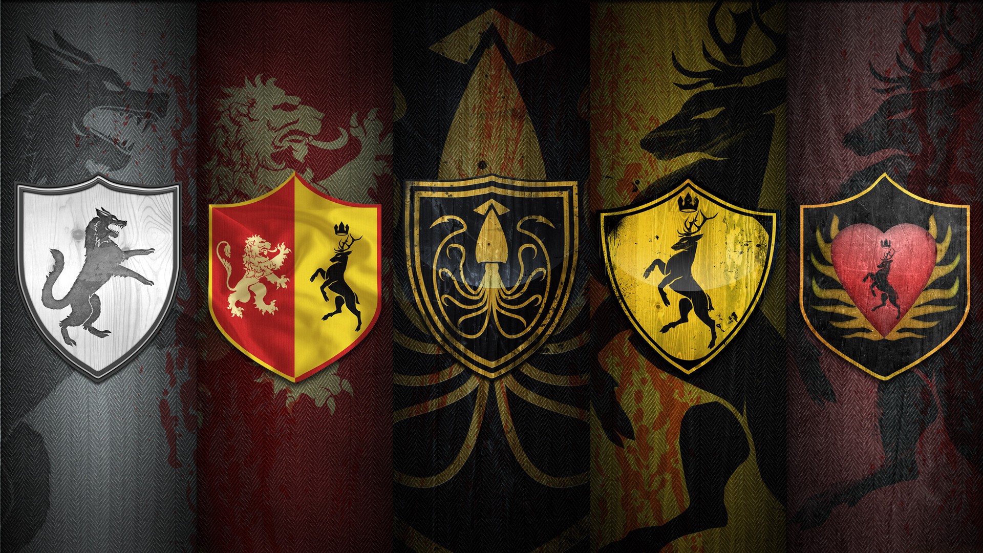 Game Of Thrones, Sigils, Shields Wallpaper