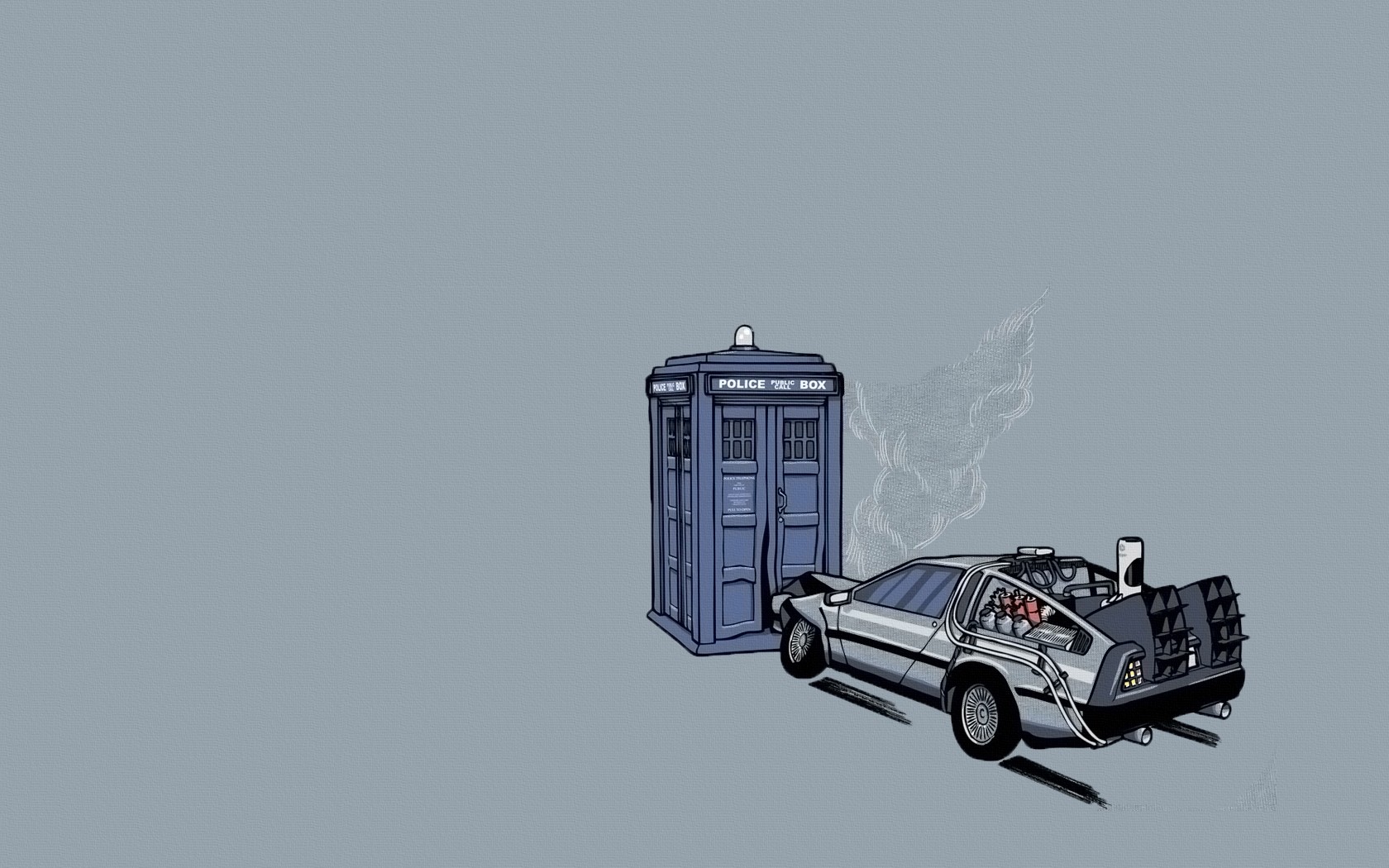 minimalism, Doctor Who, Back To The Future Wallpaper