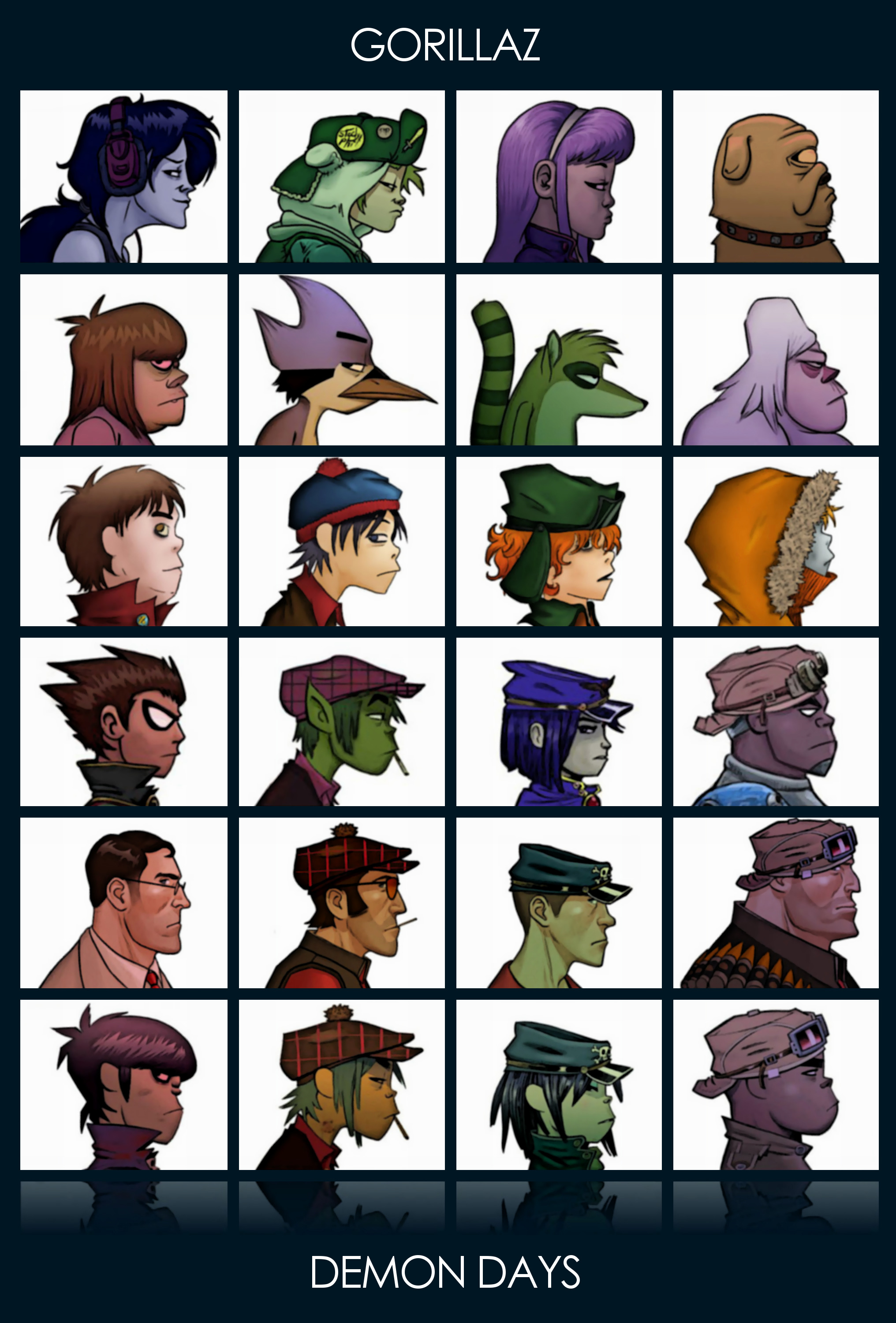 Gorillaz, Adventure Time, Regular Show, South Park, Vertical, Teen Titans, Team Fortress 2, Crossover, Medic, Sniper (TF2), Heavy (charater), Murdoc Niccals, 2 D, Noodle, Russel Hobbs Wallpaper