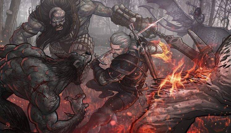 The Witcher 2: Assassins Of Kings, Werewolves, The Witcher 3: Wild Hunt, Geralt Of Rivia HD Wallpaper Desktop Background