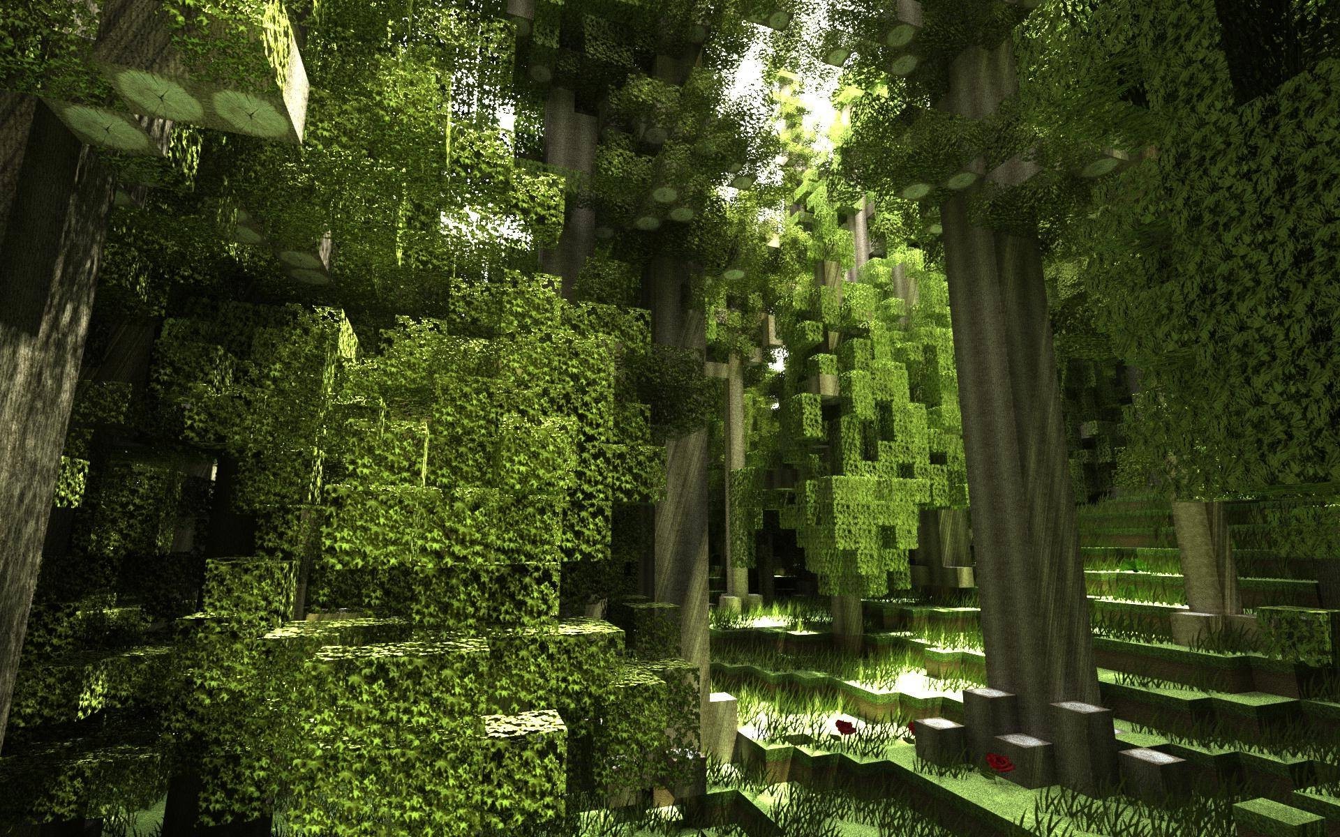 Minecraft, Render, Screenshots, Forest Wallpapers HD / Desktop and
