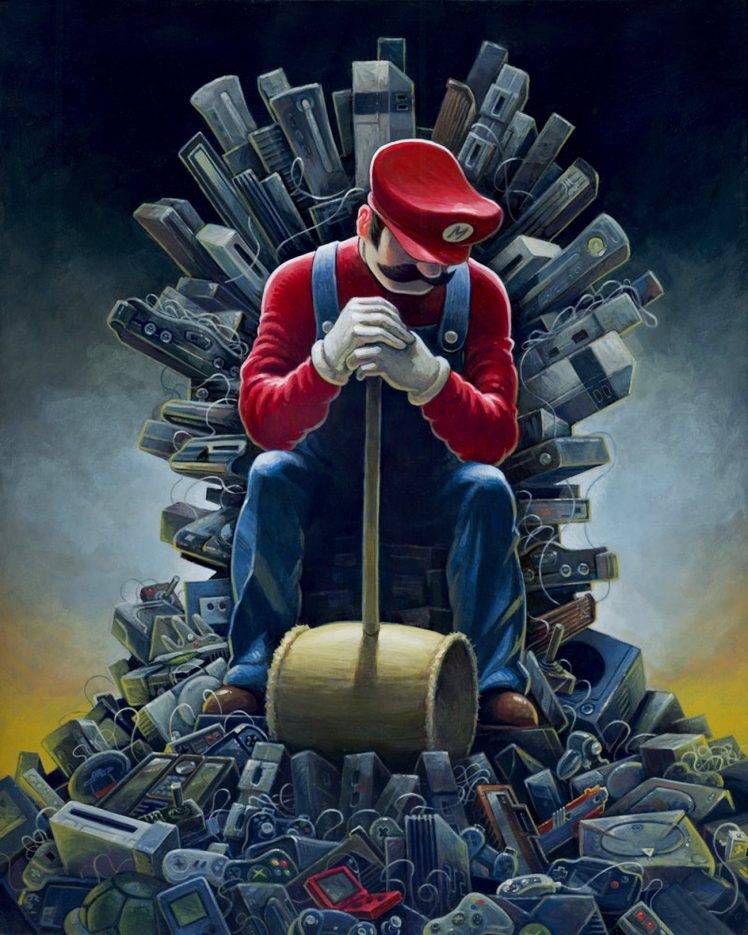 Super Mario, Game Of Thrones, Crossover, Iron Throne, Hammer HD Wallpaper Desktop Background