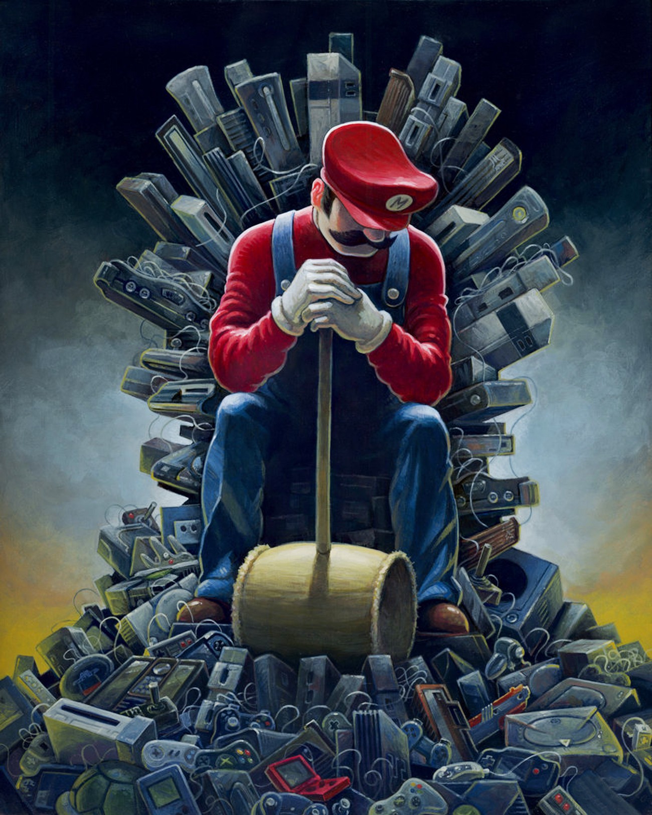 Super Mario, Game Of Thrones, Crossover, Iron Throne, Hammer Wallpaper