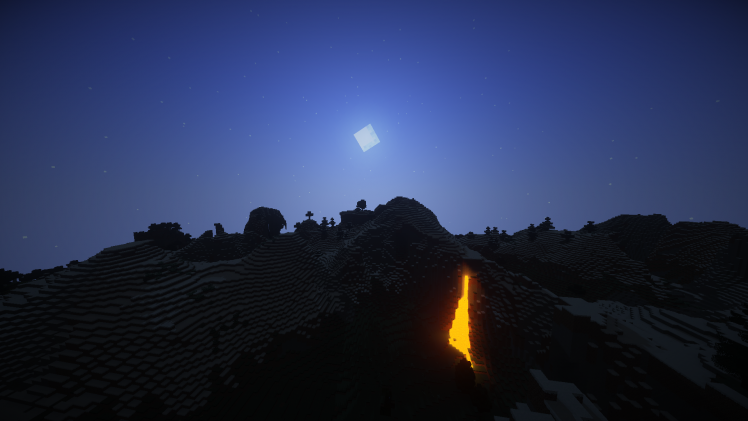 Minecraft, Sun, Moon, Lava, Water, Shaders, Black HD Wallpaper Desktop Background
