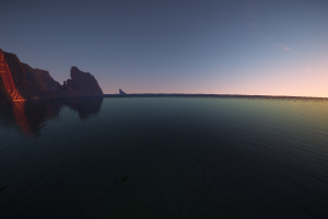 Minecraft, Lava, Water, Sun, Sea