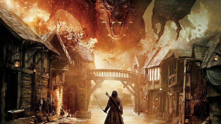 The Hobbit: The Battle Of The Five Armies, Dragon, Warrior HD Wallpaper Desktop Background