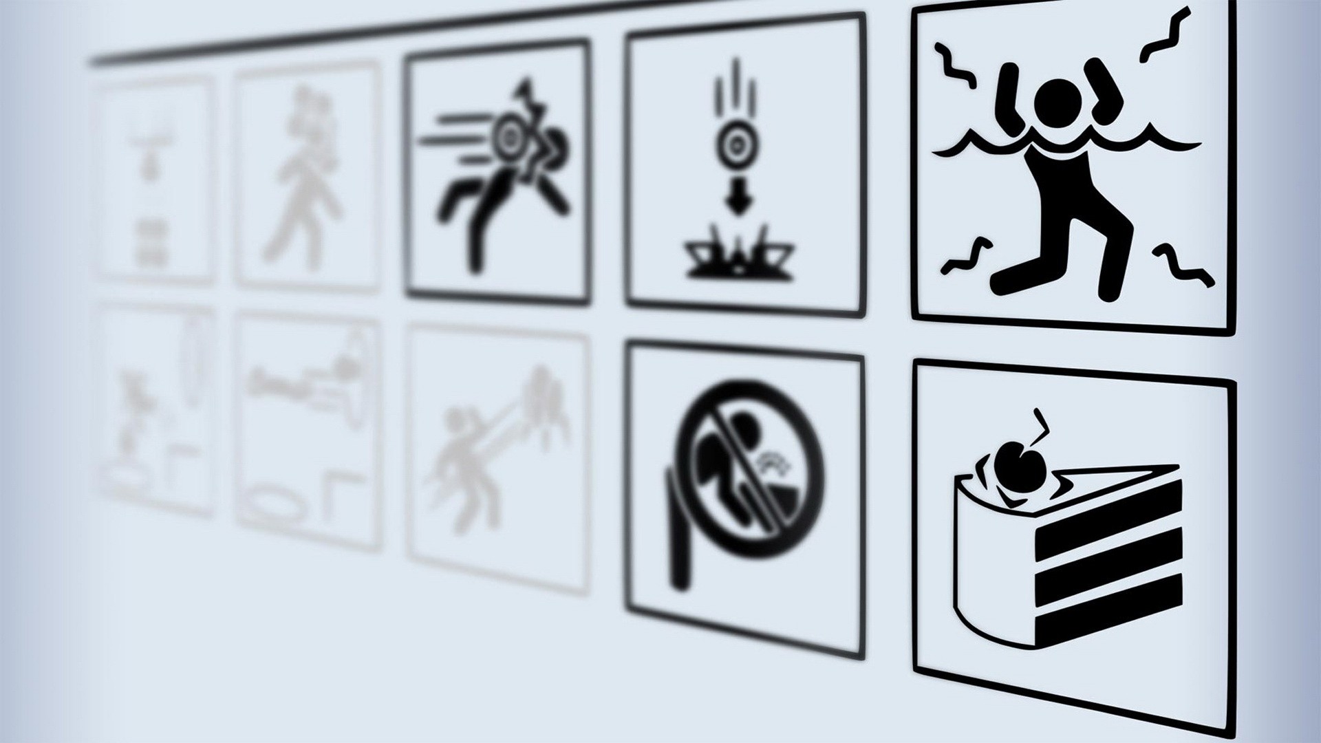 Portal, Portal 2, Warning Signs Wallpaper