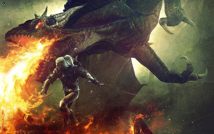 The Witcher, The Witcher 2: Assassins Of Kings, Geralt Of Rivia, Dragon HD Wallpaper Desktop Background