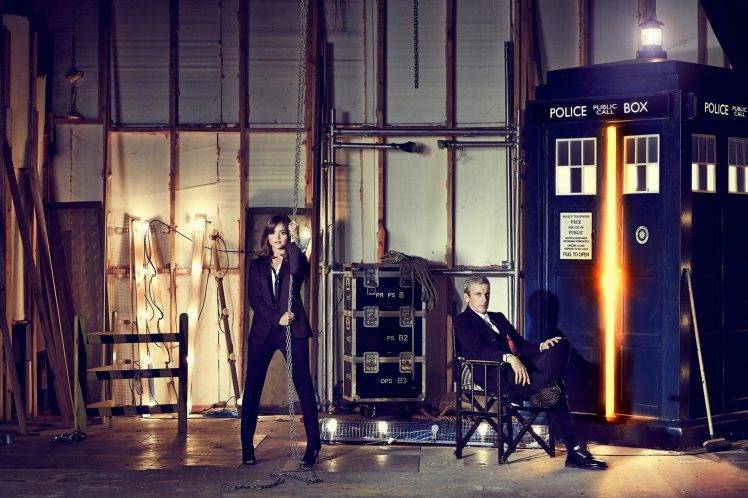The Doctor, Doctor Who, Peter Capaldi, TARDIS, Jenna Coleman HD Wallpaper Desktop Background