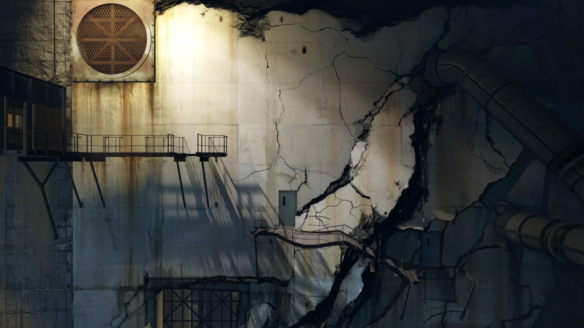 apocalyptic, Destruction, Abandoned, Portal 2 Wallpaper