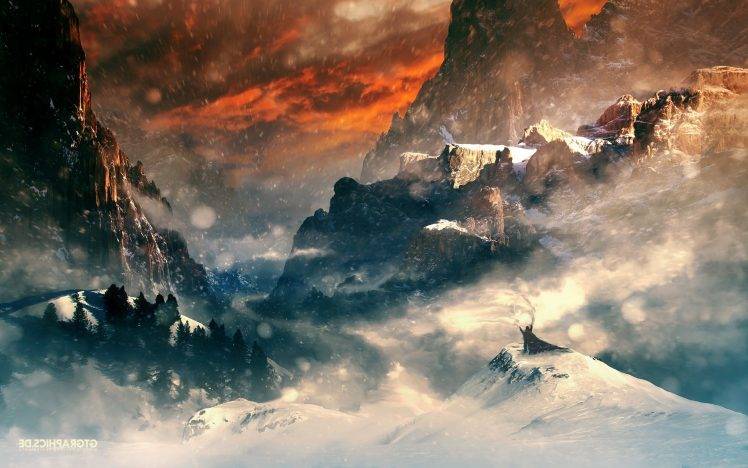 mountain, The Hobbit, Snow HD Wallpaper Desktop Background