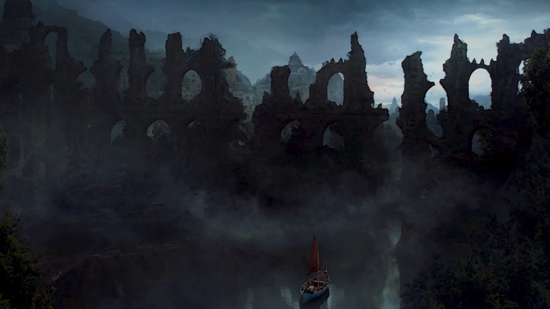 ruins, Boat, Water, Game Of Thrones Wallpaper